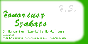 honoriusz szakats business card